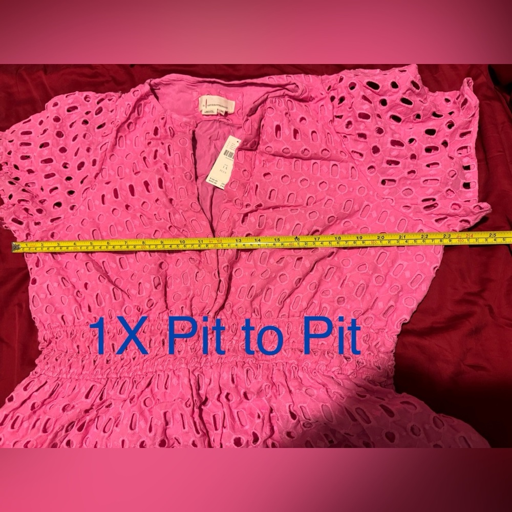 Anthropologie Pink Eyelet Maxi Dress - Picture 8 of 10